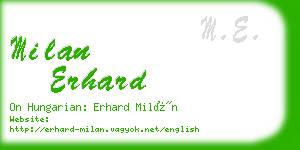 milan erhard business card